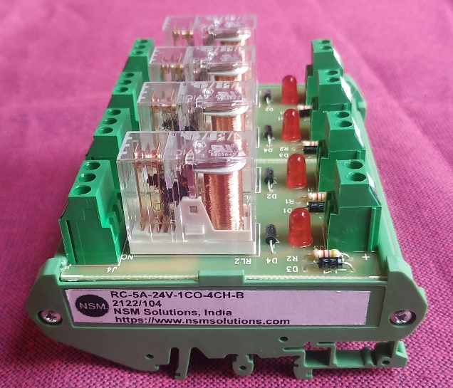 0704230009 ; NSM ; RC-5A-24V-1CO-4CH-B ; Relay Module, 24V, 1CO, 4 channel, Din rail mount