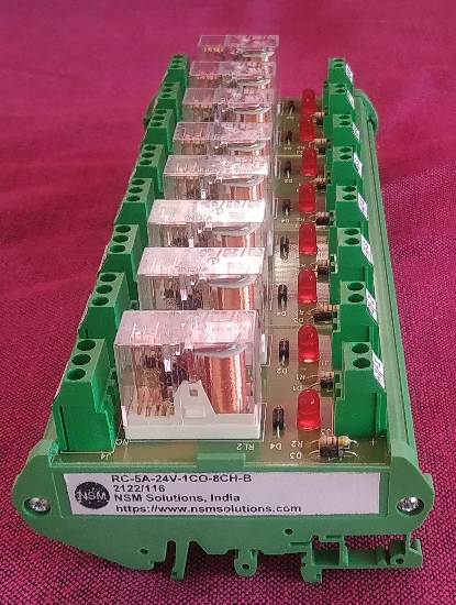 0704230011 ; NSM ; RC-5A-24V-1CO-8CH-B ; Relay Module, 24V, 1CO, 8 channel, Din rail mount